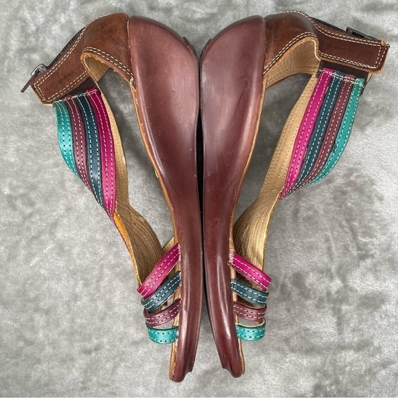 Indios by Impucaiza Colorful Gladiator Wedge Sandals Size - Picture 3 of 12